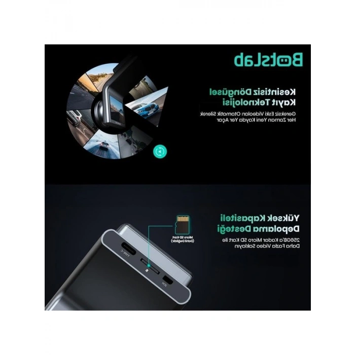 Araç İçi Kamera - WiFi, GPS, Gece Görüşlü, 150° Geniş Açı