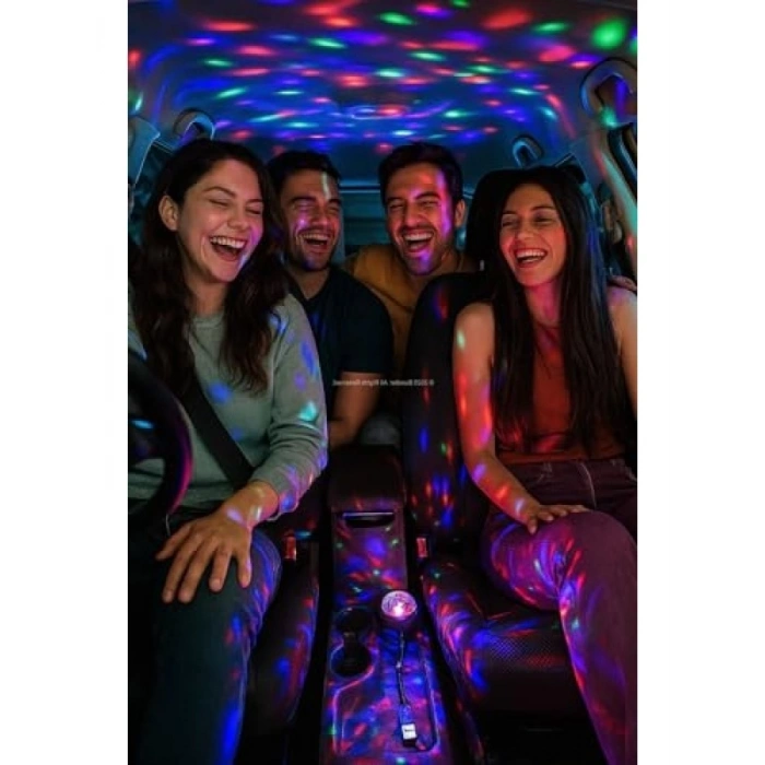 Araç İçi LED Işık - USB Disko Topu Aydınlatma