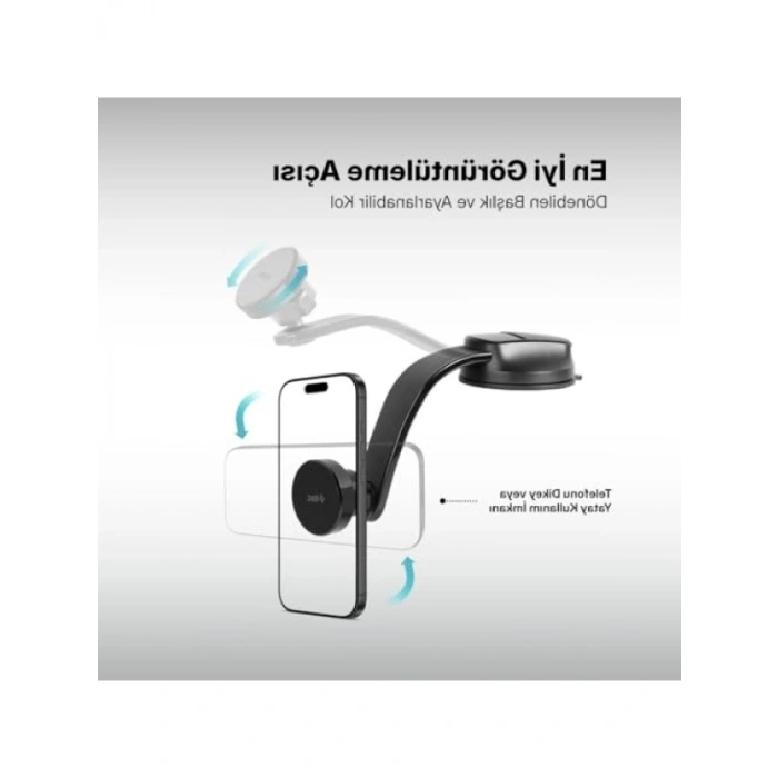 Araç İçi Telefon Tutucu (Döner Başlık ile)