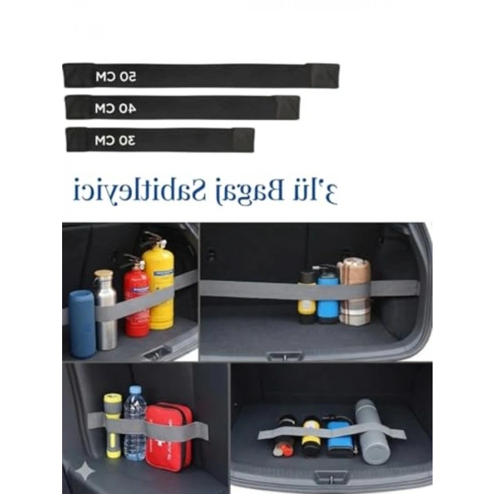 Araç İçin Bagaj Düzenleyici Organizer, 3lü Set Cırtlı