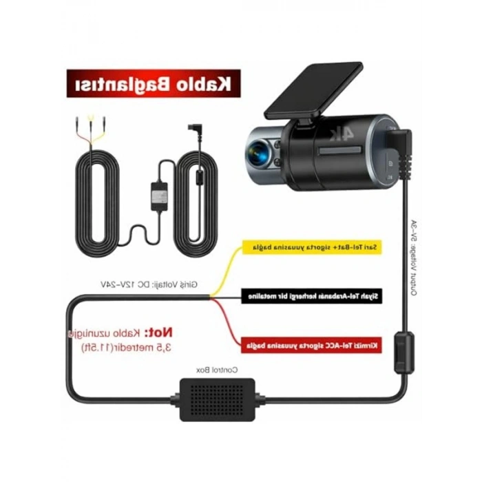 Araç Kamerası için Hardwire Kit, 3.5 Metre Kablo