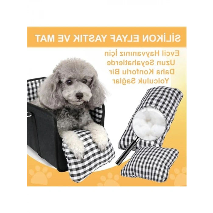 Araç Konsol Üstü Köpek Taşıma Çantası, Gri Renk