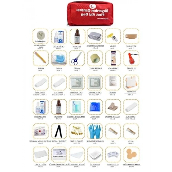 Araç Muayene Sağlık Çantası, 35 Parça İlk Yardım Seti