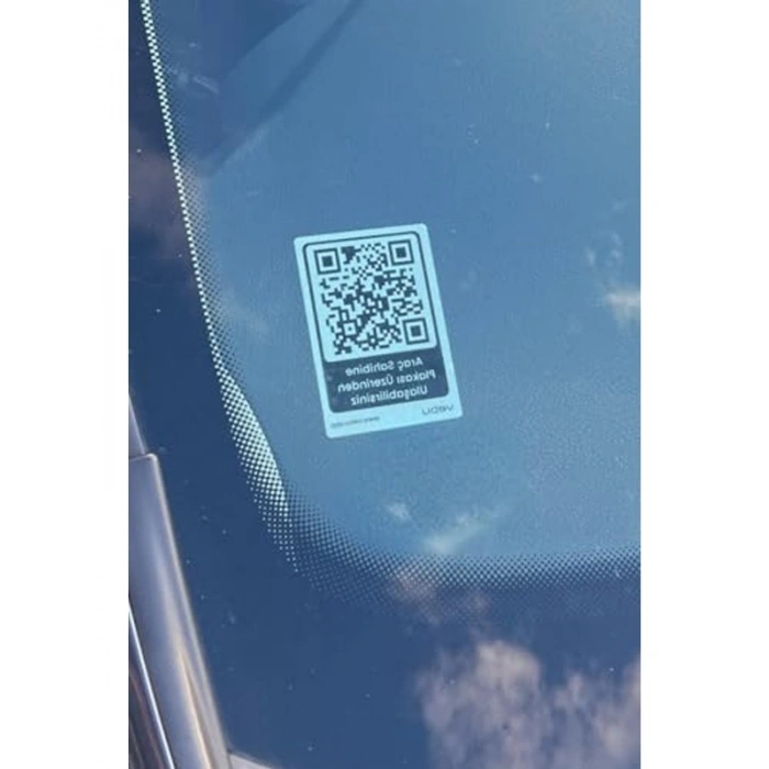 Araç QR Kod Cam Etiketi, dijital numaratör, plaka üzerinden erişim