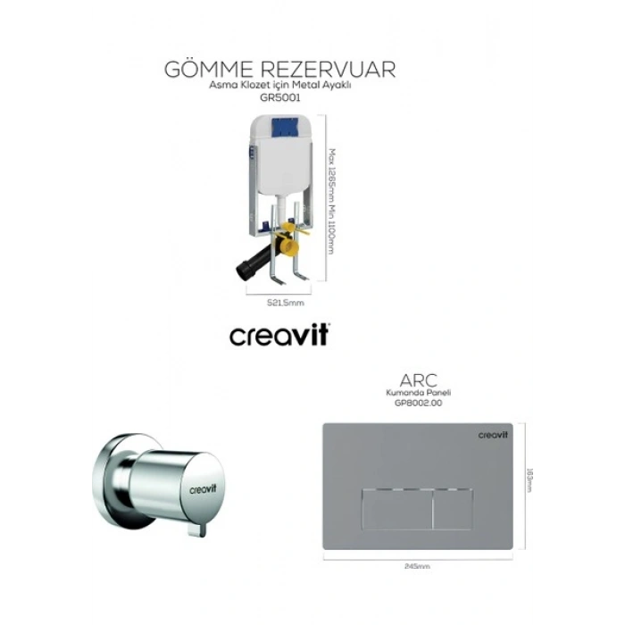 Arc Gömme Rezervuar Seti