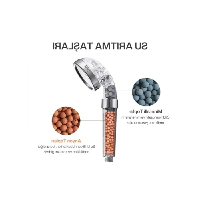 Arıtmalı Duş Başlığı - 3 Fonksiyonlu, Su Tasarruflu