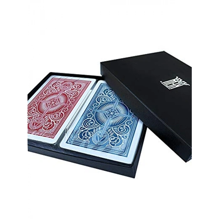 Kırmızı & Mavi Poker Kart Desteği, Standart Boy ve Çift Deste ile Oyun