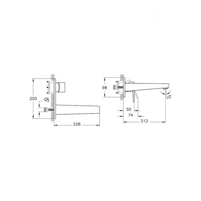 Artema Flow Square Ankastre Lavabo Bataryası (Sıva Üstü Grubu) Mat Siyah A4318036