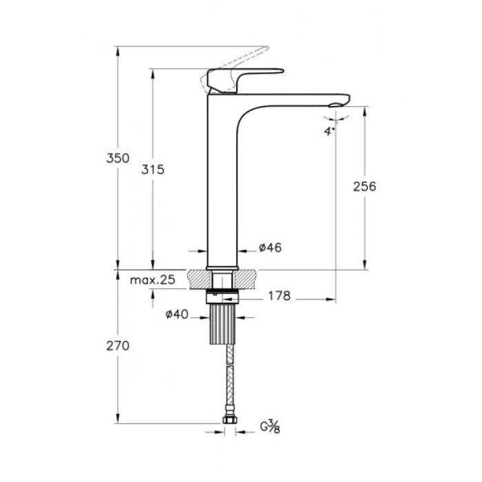 Artema Root Round A42707 Çanak Lavabo Bataryası, Krom