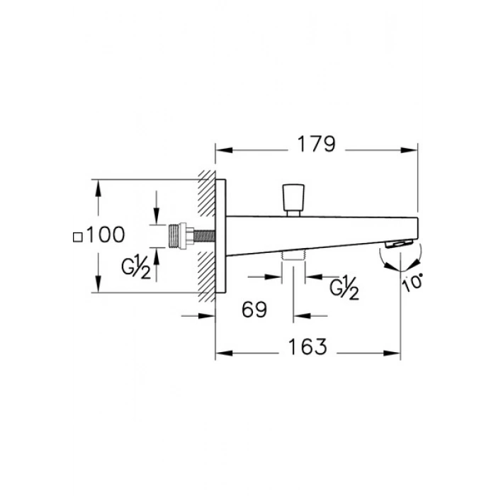 Artema Root Square A4313136 Çıkış Ucu, El Duşu Çıkışlı, Mat Siyah