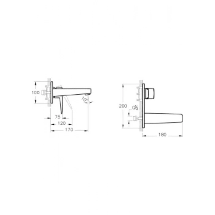 Artema Root Square Ankastre Lavabo Bataryası - A4273836