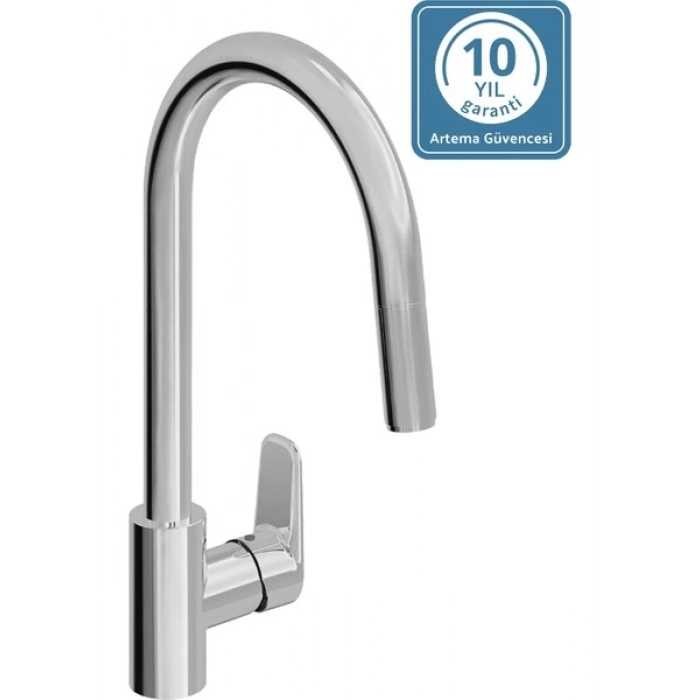 Artema Shift Pull-Down Eviye Bataryası A43749, Krom, V-Bright Kaplamalı