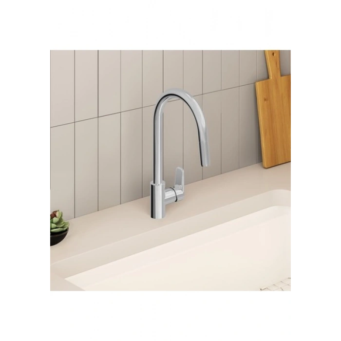 Artema Shift Pull-Down Eviye Bataryası A43749, Krom, V-Bright Kaplamalı