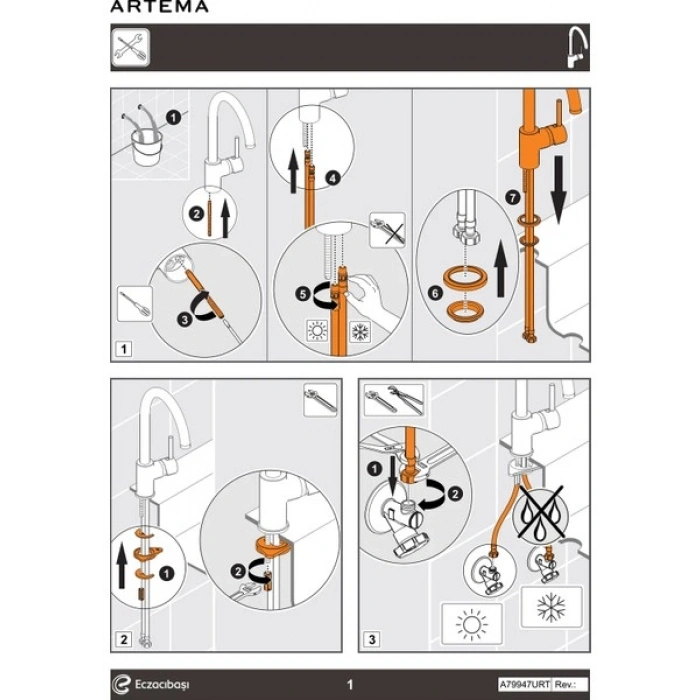 Artema Shift Pull-Down Eviye Bataryası A4374936, Mat Siyah, V-Bright Kaplamalı
