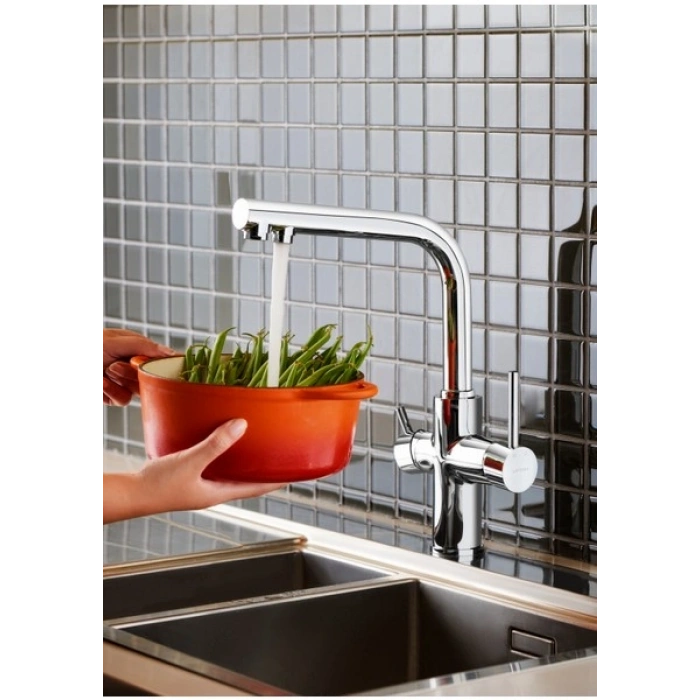 Artema Split Dual Flow Eviye Bataryası A42144, 360° Dönebilen, Krom, Çift Fonksiyonlu Başlık, Tezgah Üstü Montaj