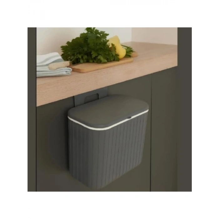 Asılabilir Tırtıklı 8 LT Çöp Kovası - Antrasit