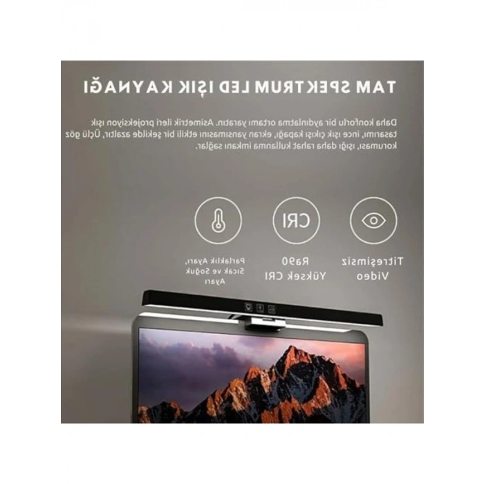 Asimetrik Ekran Lambası, 3 Renk Modu ve Zamanlayıcı Özelliği ile 61 cm