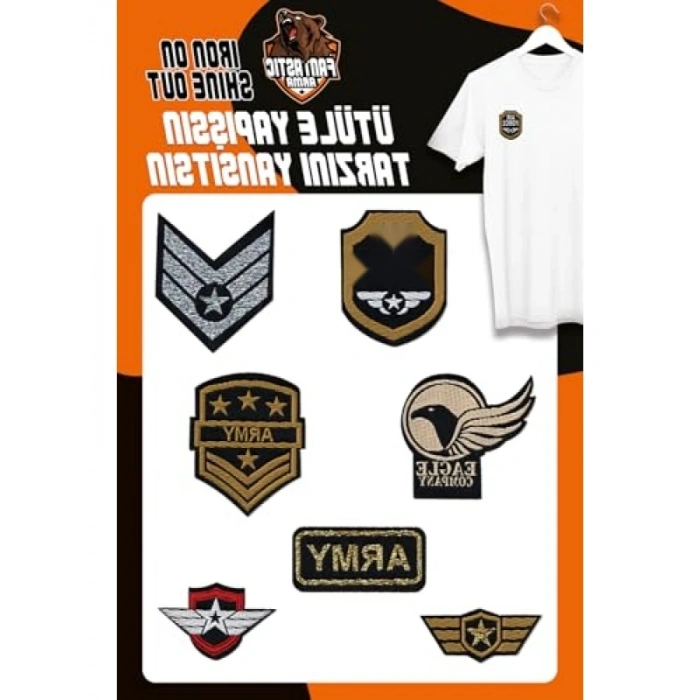 Askeri Temalı Yapışkan Dokuma Arma Seti