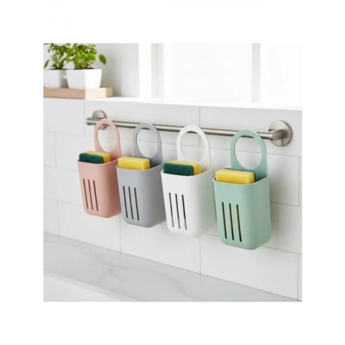 Askılı Akıllı Lavabo Süngerliği - Drenajlı, Kompakt Tasarım (10x18 cm)