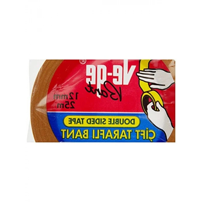 Askılı Çift Taraflı Bant, 12 mm x 25m Uzunluğunda