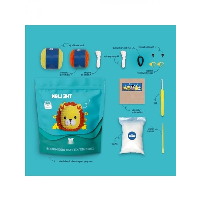 Aslan Temalı Amigurumi Tığ Kiti