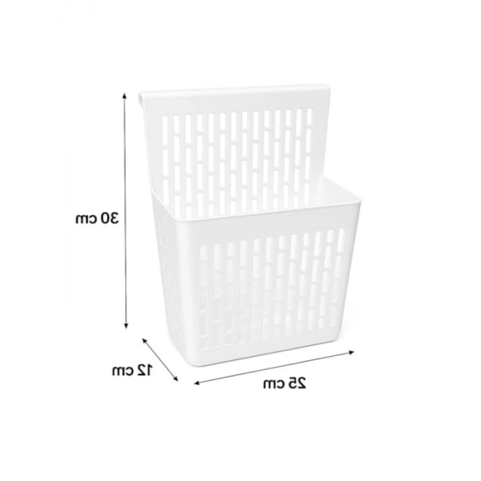 Asmalı Çok Amaçlı Plastik Organizer Sepet, Beyaz