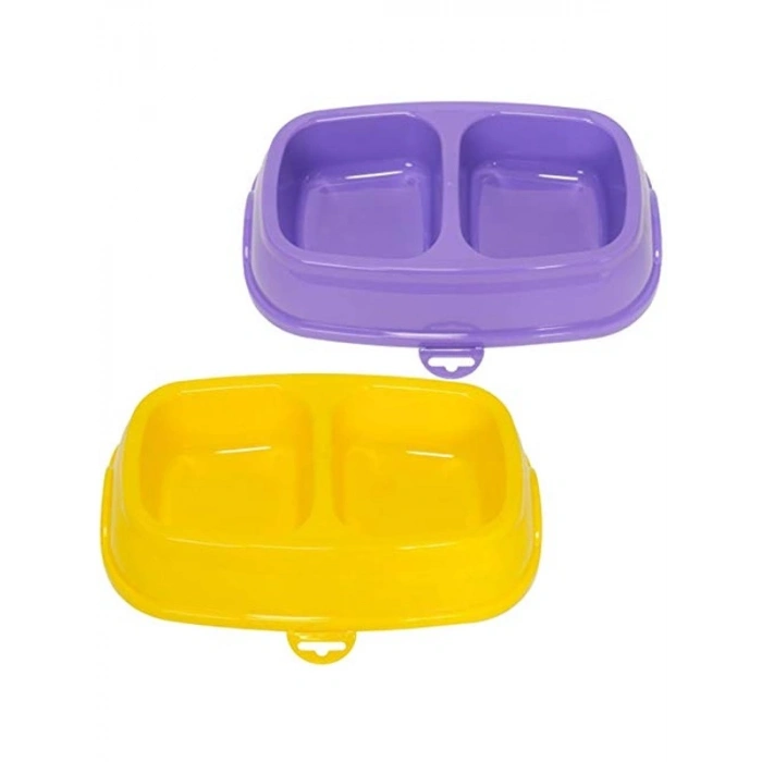 Asorti Renklerde İkili Evcil Hayvan Mama Kapları