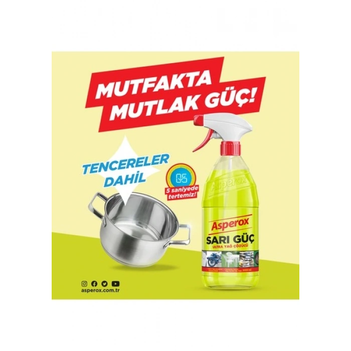 Asperox Sarı Güç Ultra Yağ Çözücü 1 Lt Sprey