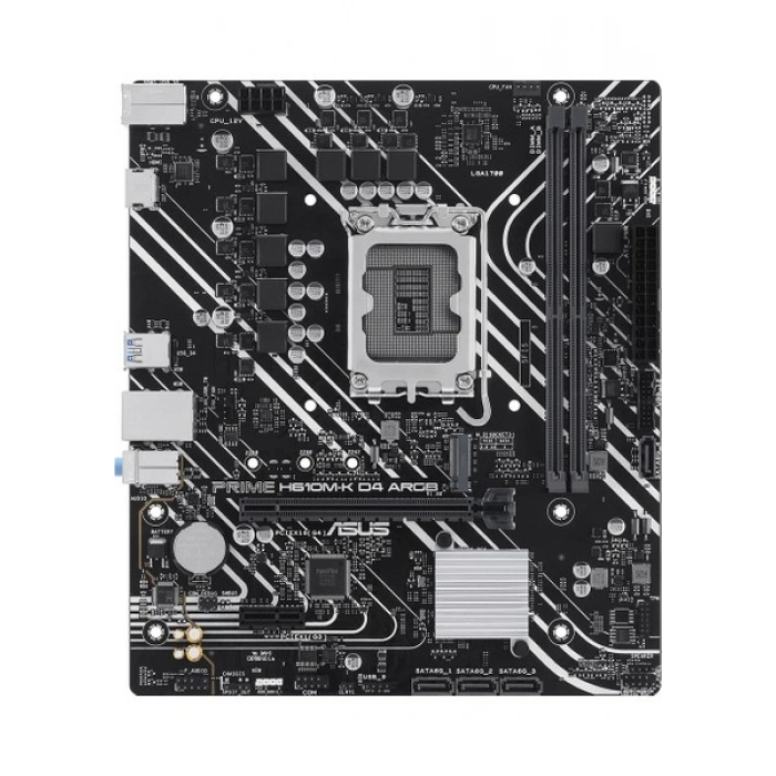 Asus Prıme H610M-K D4 Argb Intel H610 LGA1700 Ddr4 3200 HDMI M2 Usb3.2 Aura Rgb Matx Asus 5x Protectıon Iıı