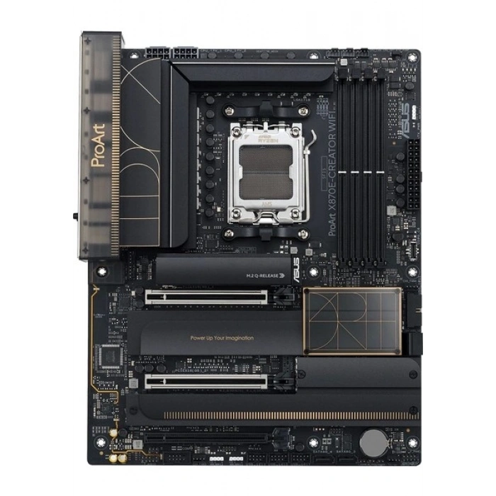 Asus Proart X870E-CREATOR Wıfı Amd X870E Am5 Ddr5 8000 HDMI 2xusb4 4x M2 Usb3.2 Wifi 7 + Bt Aura Rgb 10GBIT + 2.5gbit Lan Atx 16+2+2 Güç Aşamaları, Çift Usb4, Asus Control Center Express Lisansı