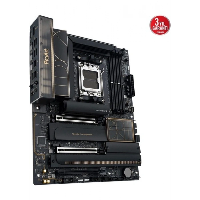 Asus Proart X870E-CREATOR Wıfı Amd X870E Am5 Ddr5 8000 HDMI 2xusb4 4x M2 Usb3.2 Wifi 7 + Bt Aura Rgb 10GBIT + 2.5gbit Lan Atx 16+2+2 Güç Aşamaları, Çift Usb4, Asus Control Center Express Lisansı