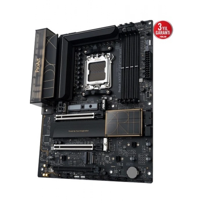 Asus Proart X870E-CREATOR Wıfı Amd X870E Am5 Ddr5 8000 HDMI 2xusb4 4x M2 Usb3.2 Wifi 7 + Bt Aura Rgb 10GBIT + 2.5gbit Lan Atx 16+2+2 Güç Aşamaları, Çift Usb4, Asus Control Center Express Lisansı