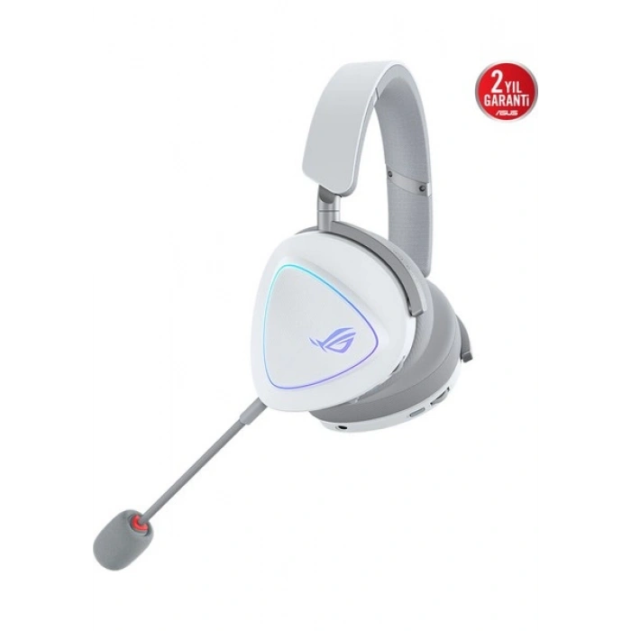 Asus Rog Delta Iı Kablosuz Oyun Kulaklığı (50MM Titanyum Sürücüler, 10MM Süper Geniş Bant Mikrofon, 153-SAAT Pil Ömrü, Dualflow Ses, Bt, 2.4ghz, 3.5mm, Pc, Swıtch, Ps4, Ps5, Xbox Uyumlu) Beyaz
