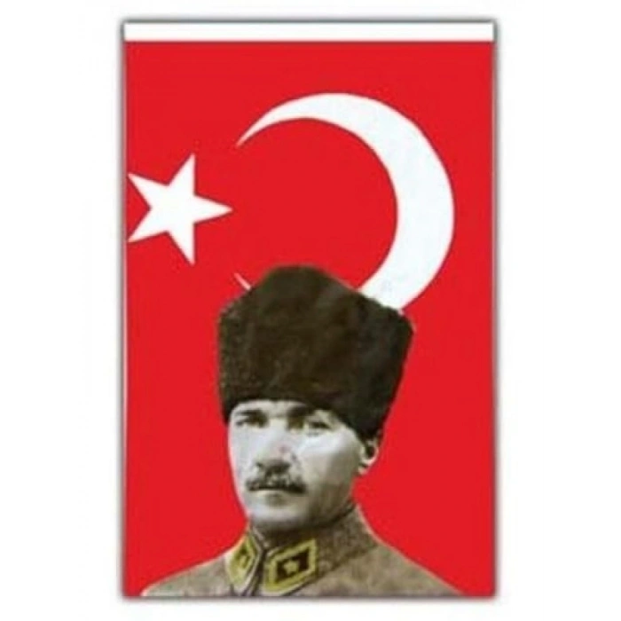 Atatürk Figürlü Türk Bayrağı - 50x75 cm