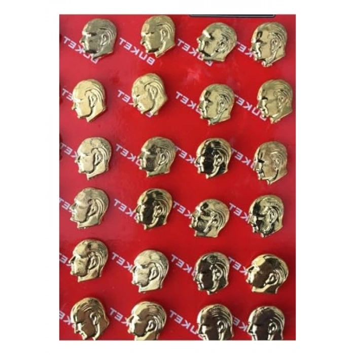 Atatürk Yaka Rozeti - 5 Adet Sarı Renk