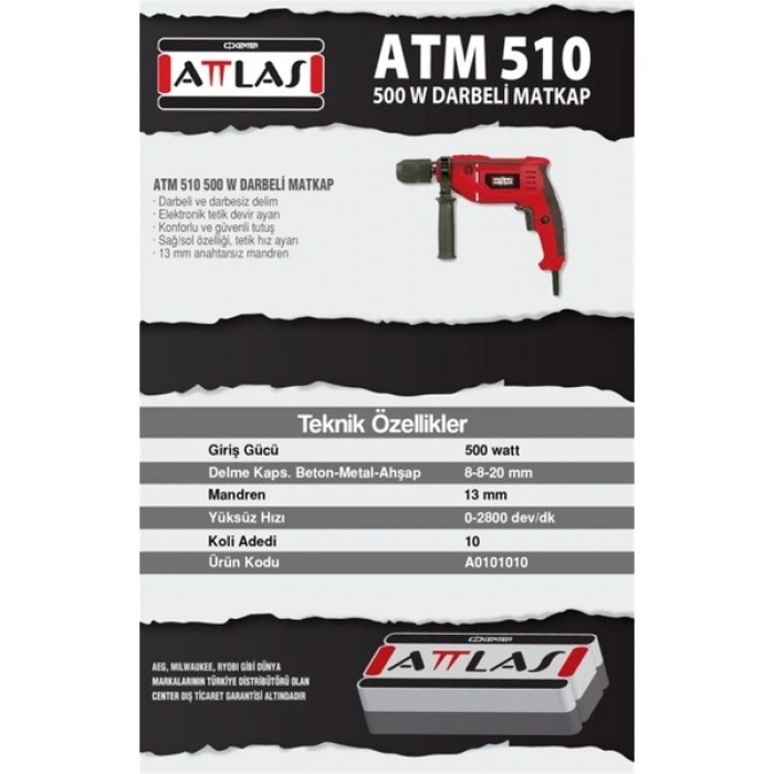 Attlas ATM 510 Darbeli Matkap - A0101010