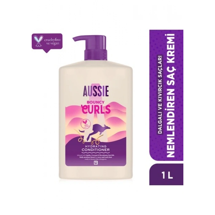Aussie Bouncy Curls Dalgalı ve Kıvırcık Saçları Nemlendiren Saç Kremi 1l