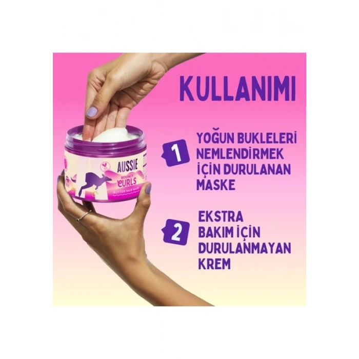 Aussie Bouncy Curls Kıvırcık ve Dalgalı Saçları Açan ve Nemlendiren Saç Maskesi 500 ml