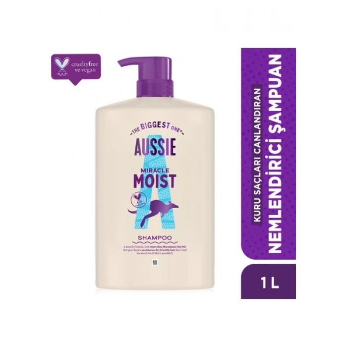 Aussie Miracle Moist Kuru Saçları Canlandıran Nemlendirici Şampuan 1000ML