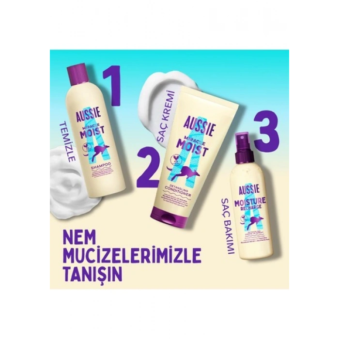 Aussie Miracle Moist Kuru Saçları Canlandıran Nemlendirici Şampuan 1000ML