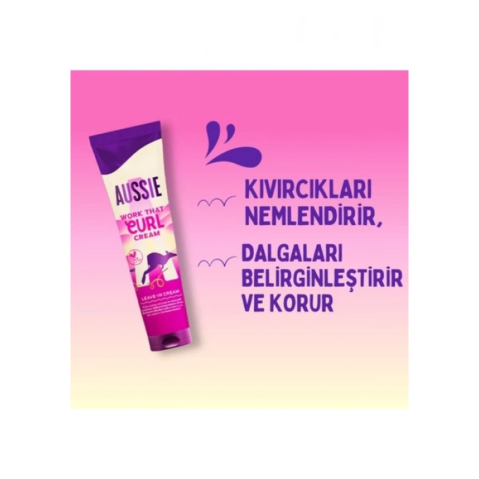 Aussie Work That Curl Dalgalı ve Kıvırcık Saçlar Için Durulanmayan Saç Kremi 160 ml