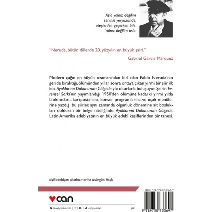 Ayaklarına Dokunurum Gölgede: Yeni Bulunmuş Şiirler - Pablo Neruda
