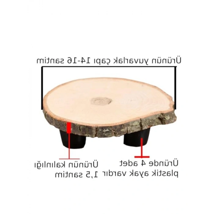 Ayaklı Ağaç Saksı Altlığı, 14-16 cm Çapında