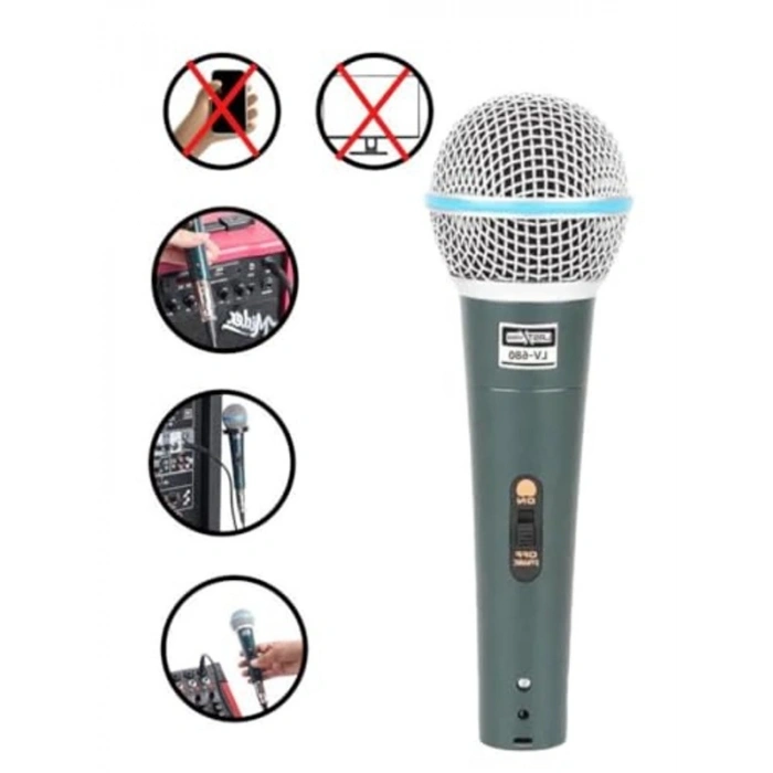 Ayaklı Kablolu Dinamik Mikrofon, Kullanışlı Stand ve Aksesuarlar