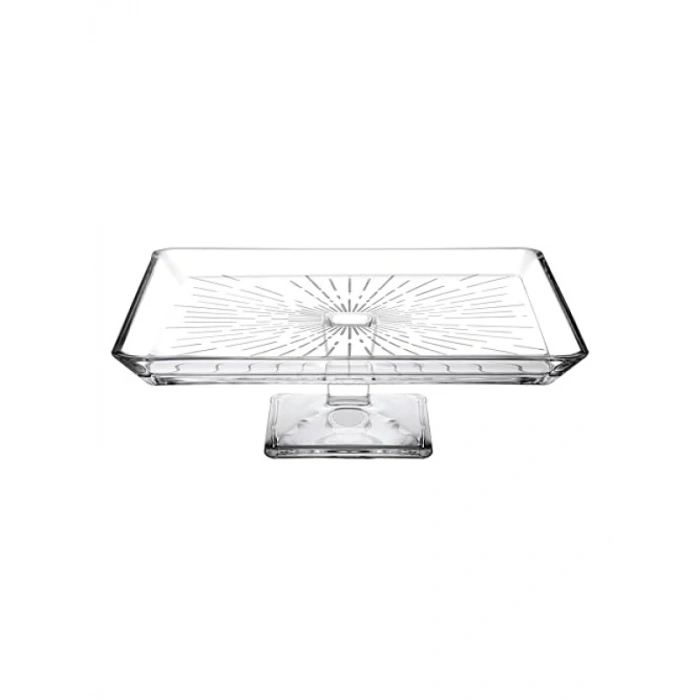 Ayaklı Kare Servis Tabağı - 24x24 cm, Hediye Kutusu ile