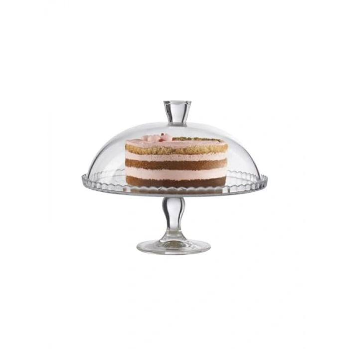Ayaklı ve Kapaklı Cam Servis Tabağı