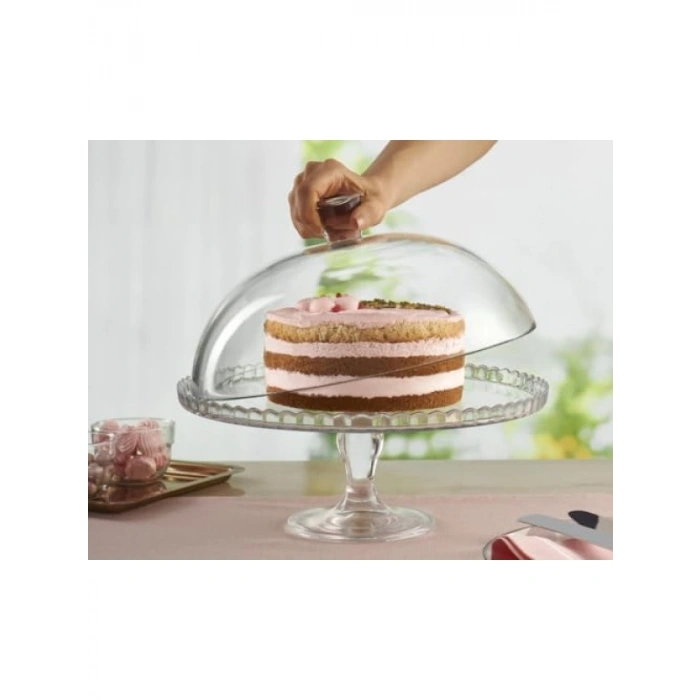 Ayaklı ve Kapaklı Cam Servis Tabağı