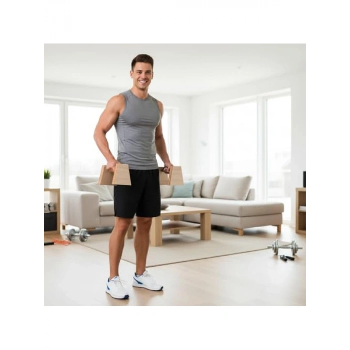 Ayarlanabilir Ahşap Şınav Barı - Estetik Tasarım