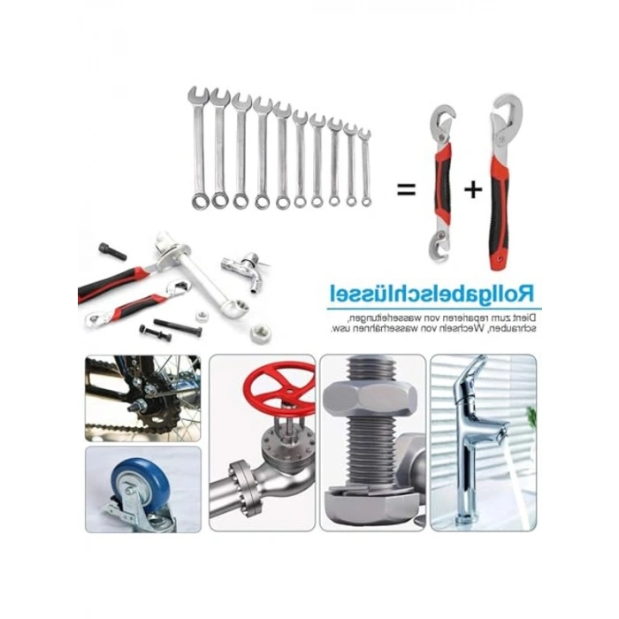 Ayarlanabilir Anahtar Seti, 2li ve 6-32 mm Geniş Açıklık ile