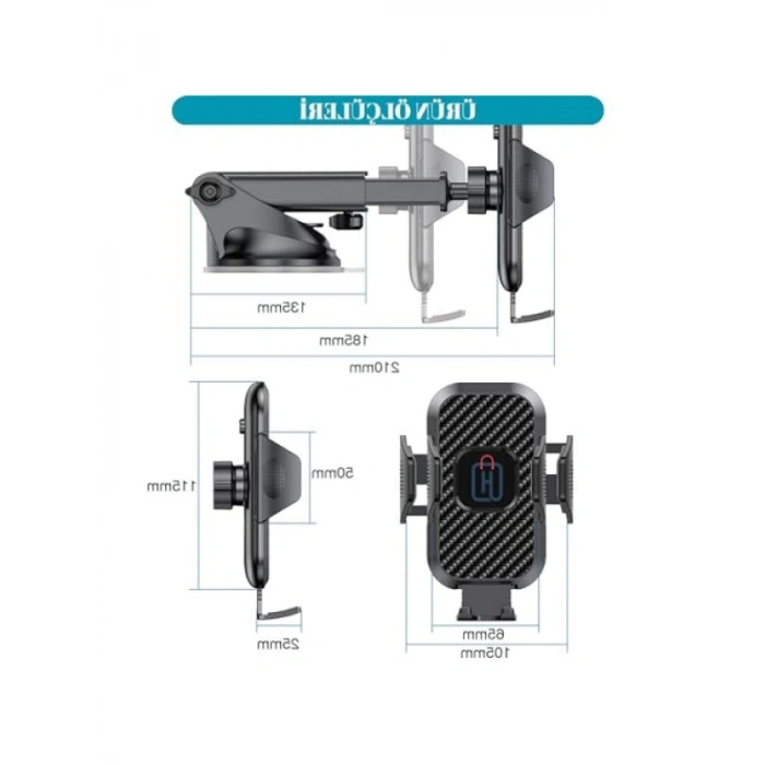 Ayarlanabilir Araba Telefon Tutucu - Yüksek Kalite, Klipsli